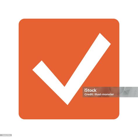 Orange Checkbox Icon Vector It Means Success Or Confirmation Stock