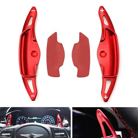 IJDMTOY Red CNC Billet Steering Wheel Paddle Shifter Extension For 18