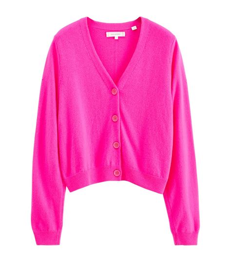 Womens Chinti Parker Pink Wool Cashmere Cropped Cardigan Harrods UK