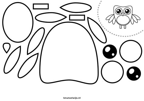 knip en plak werkblad uil knutselwijs