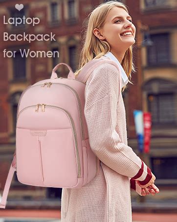 IGOLUMON Laptop Backpack For Women Water Resistant Travel Backpack 15 6