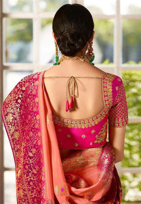 Buy Pink Indian Wedding Silk Saree In Uk Usa And Canada