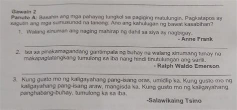 Patulong Naman Po Please Kailangan Ko Na Po Kasi Yung Sagut Sigi Naman