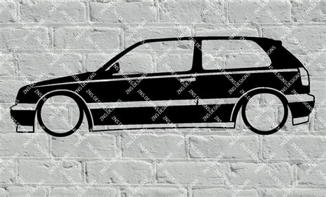 Vw Golf Mk Gti Dxf Svg Vector File For Laser Cut Print Vinyl