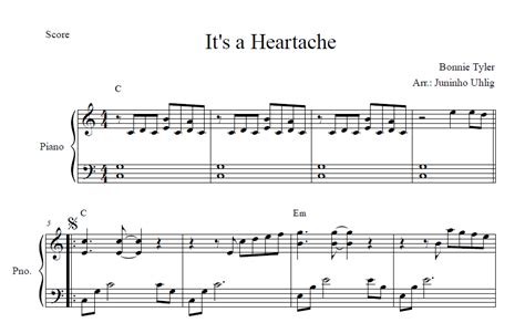 Tradução Da Musica It's A Heartache - It's a heartache - Bonnie Tyler (easy piano) - Vilmar Uhlig Junior ...