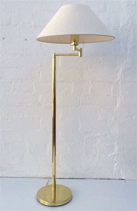 Polished Brass Adjustable Floor Lamp By Walter Von Nessen At 1stdibs