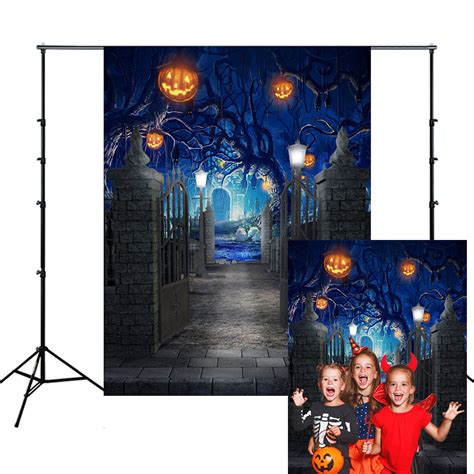 Buy MKAS Halloween Photography Backdrop 5x7ft Pumpkin Lantern Horror