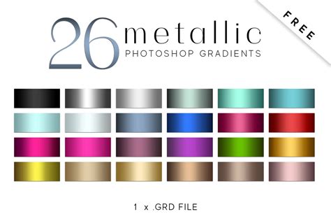 26 Metallic Photoshop Gradients – Free Design Resources