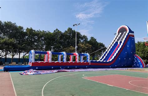 40ft Patriot Dual Lane Super Slide Mr Bounce Inflatable Rentals