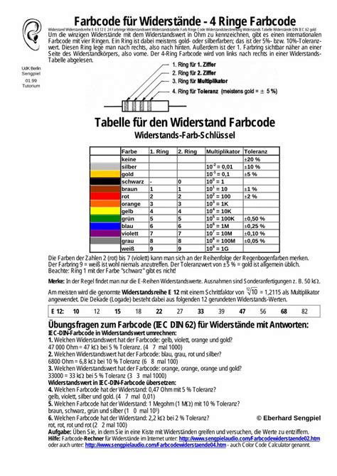 Pdf Farbcode F R Widerst Nde Ringe Pdf Filefarbcode F R