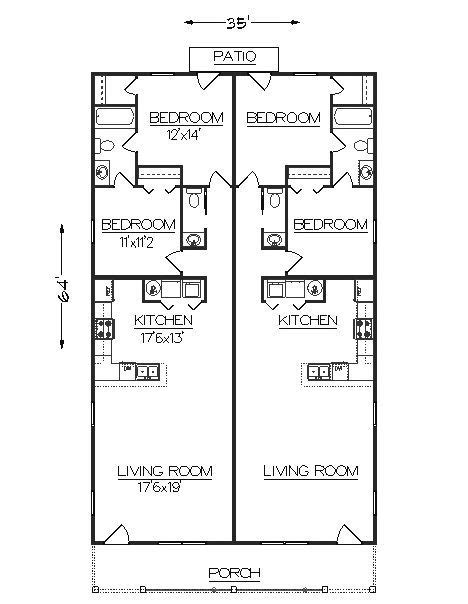 Narrow Lot Garage Apartments: Two Story Apartment Floor Plan