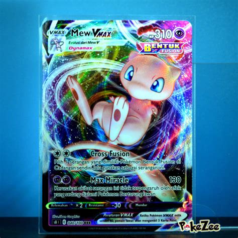 Jual Mew Vmax Bentuk Fusion S8 040 100 RRR Kartu Pokemon TCG Indonesia