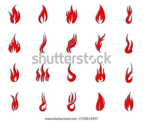 Fire Flames Set Vector Icons Vector Stock Vector Royalty Free 1733614397 Shutterstock