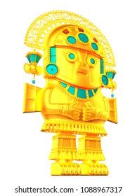 Idol Inca Culture Gold Native Statuette Stock Illustration 1088967314