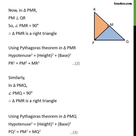 Question 2 Pqr Is A Triangle Right Angled At P And M Is