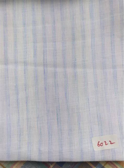 Linen White Pure Lea Stripe Shirting Fabric For Shirt Making At Rs