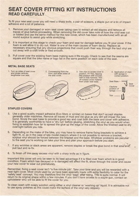 Seat Cover installation Instructions