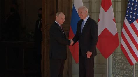 Watch Biden Putin Shake Hands Ahead Of Swiss Summit Bloomberg