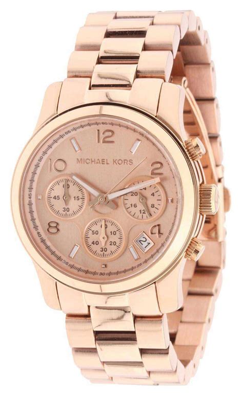 Michael Kors Rose Gold Runway Chronograph Mk Womens Watch Zetawatches