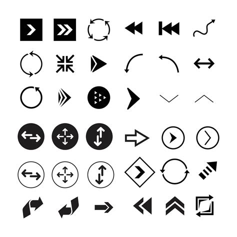 Black arrow logo set vector 11427665 Vector Art at Vecteezy