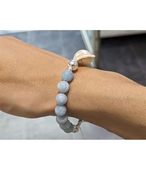 Aigue Marine Bracelet Mm Avec Perle D Eau Douce