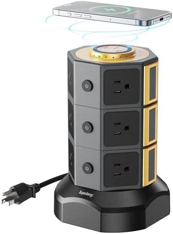 Amazon Power Strip Tower SUPERDANNY Surge Protector Tower With