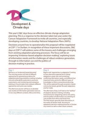 Development And Climate Days At Cop Schedule Iied Publications Library