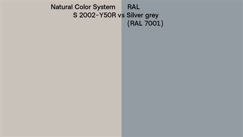 Natural Color System S 2002 Y50r Vs Ral Silver Grey Ral 7001 Side By