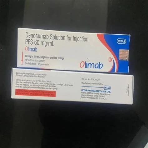 Denosumab Solution 60 Mg Olimab Injection Intas Pharmaceuticals