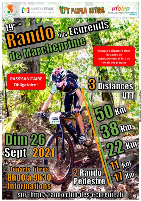 19 ème RANDO des ÉCUREUILS VTT Pédestre Club Omnisports et