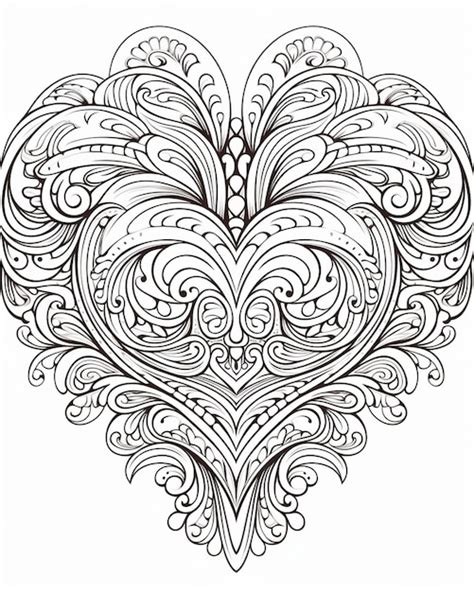 Printable Mandala Heart Coloring Page Design Premium Ai Generated Image