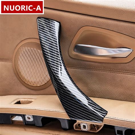 Carbon Fiber Color Inner Door Armrest Handle Cover Trim Sticker For Bmw 3 Series E90 318 325