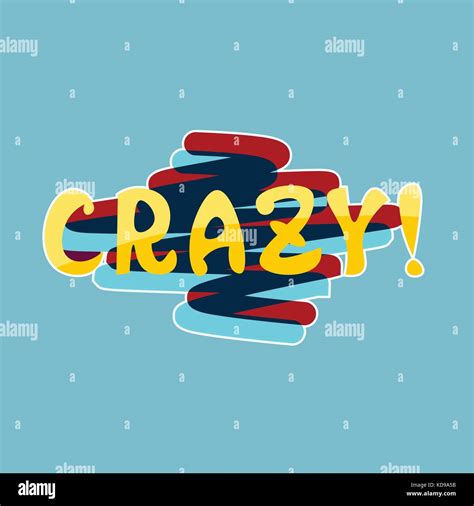 Crazy Sticker Social Media Network Message Badges Design Stock Vector