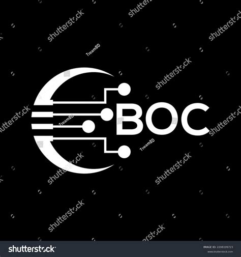 Boc Letter Logo Black Background Technology Stock Vector (Royalty Free ...