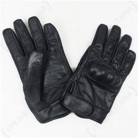 Black Tactical Leather Gloves - Epic Militaria