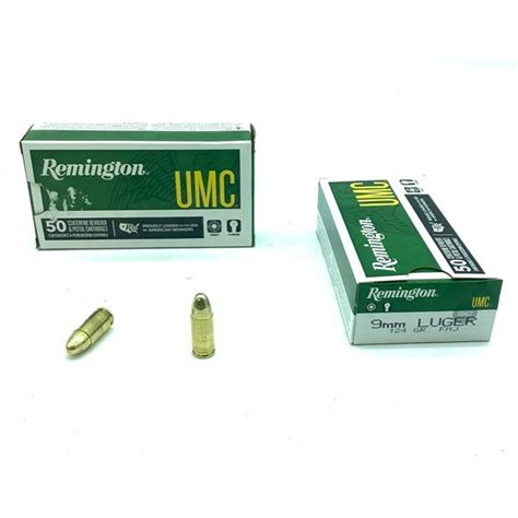 Remington Umc 9mm Luger 124 Gr Fmj Ammunition 100 Rounds