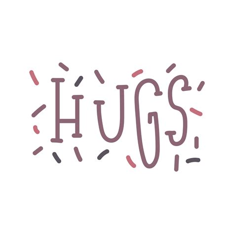 Hugs cute vector lettering quote. 22664208 Vector Art at Vecteezy