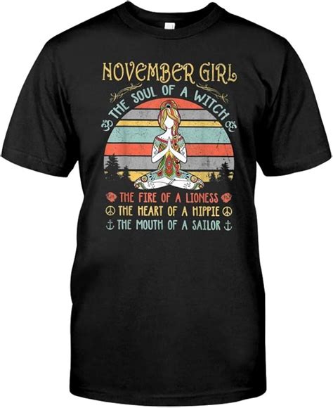 Akdesigns November Girl The Soul Of A Witch T Shirt Amazon Co Uk