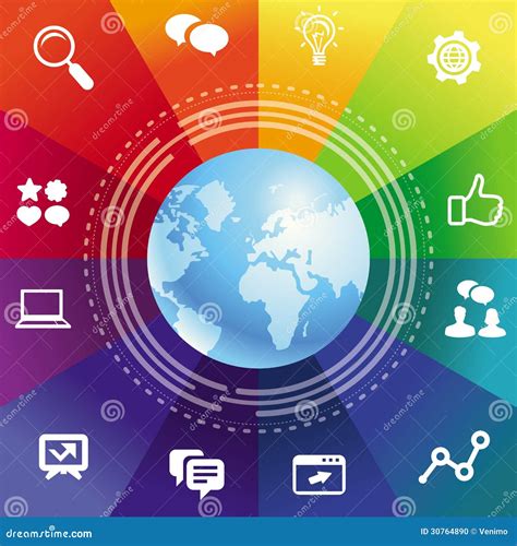 Vector Internet Concept With Rainbow Background Stock Photo Image