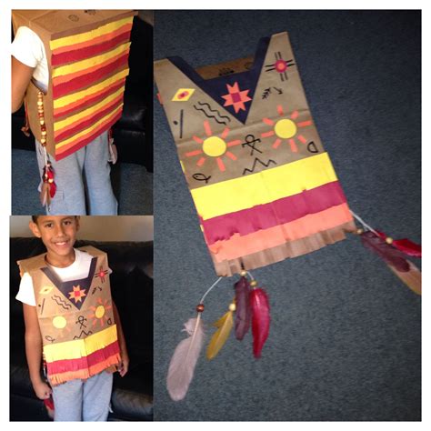 Native American Paper Bag Vest For Thanksgiving Celebration At School