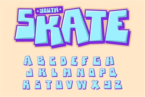 Alfabeto Graffiti Square Texto Vector Letras Vector Premium