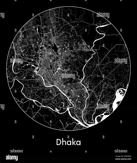 City Map Dhaka Bangladesh Asia Vector Illustration Stock Vector Image