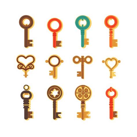 Set Of Keys Vector Illustration Premium Ai Generated Vector