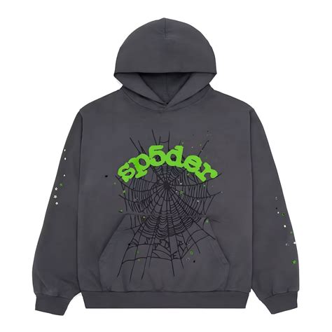 Sp5der Wait Web Hoodie Slate Grey Spider Hoodie