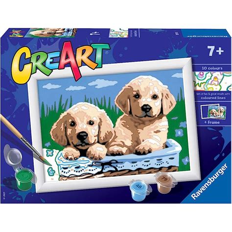 4mo Finance Ravensburger Creart Cute Puppies Paint By Numbers For