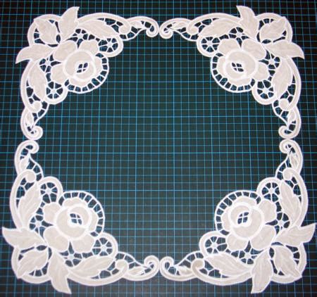 Cutwork Lace Rose Corner Advanced Embroidery Designs