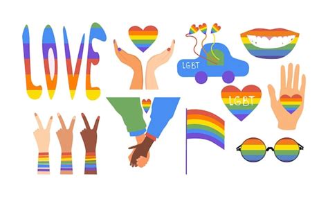 Premium Vector Pride Lgbtq Icon Set Lgbtq Related Symbols Set In