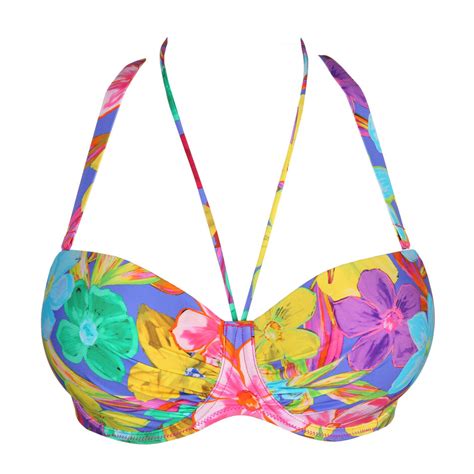 Bikini top med fyld Primadonna Sazan Stropløs Bikini Blue Bloom