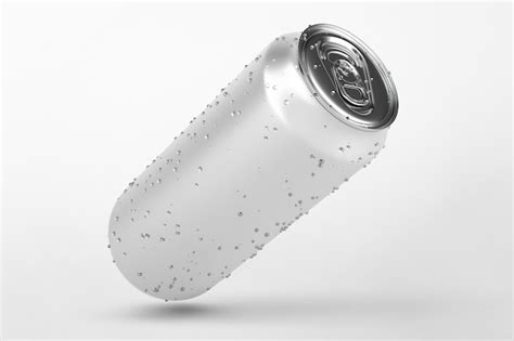 Free Photo Refreshing Cold Soda Can With Water Drops