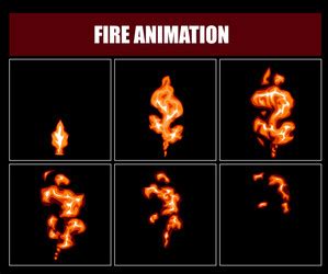 Fire Flame Pixel Art Animation Sprite Frames Bit Vector Image